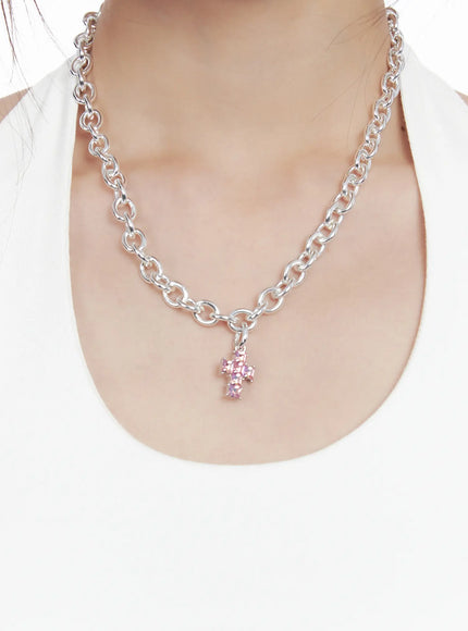 Layered Cross Charm Necklace CG519