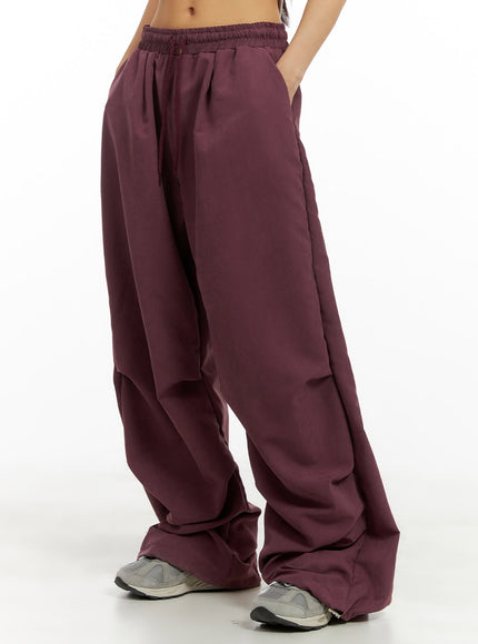 pintuck-polyester-joggers-unisex-ca424 / Purple