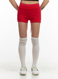 banding-cotton-micro-shorts-cy430 / Red