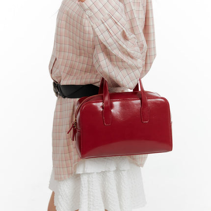 square-boston-handbag-cm413 / Red