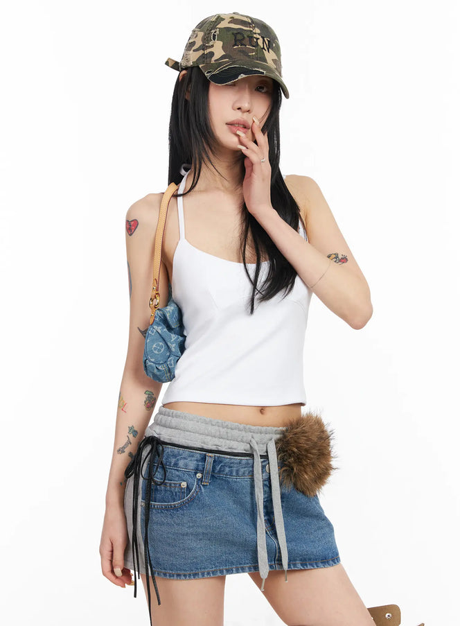 simple-boho-halter-neck-top-cm517 / White