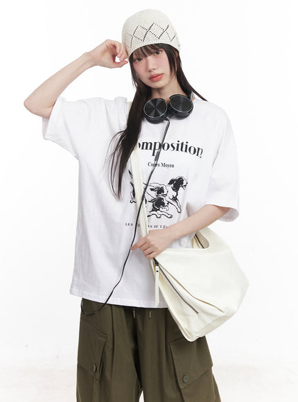 graphic-oversized-t-shirt-cy520 / White