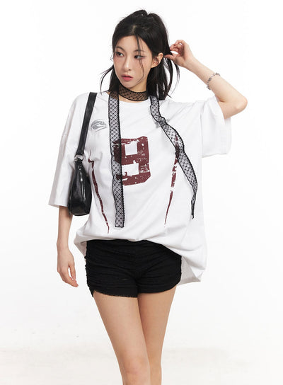 logo-graphic-oversize-t-shirt-ca516 / White