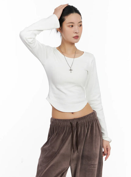 soft-ribbed-long-sleeve-tee-cd508 / White
