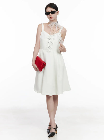 tweed-bow-mini-dress-ca509 / White