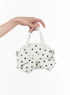 polka-dot-bow-tote-bag-cy515 / White