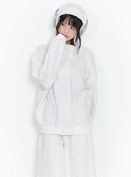 oversized-floral-hooded-sweatshirt-cm526 / White
