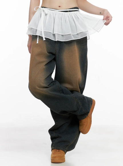 ruffle-layered-mini-skirt-cg519 / White