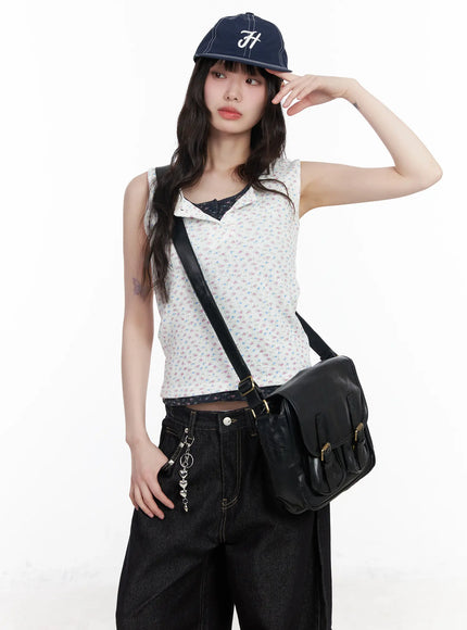 ribbed-floral-tank-top-cm526 / White