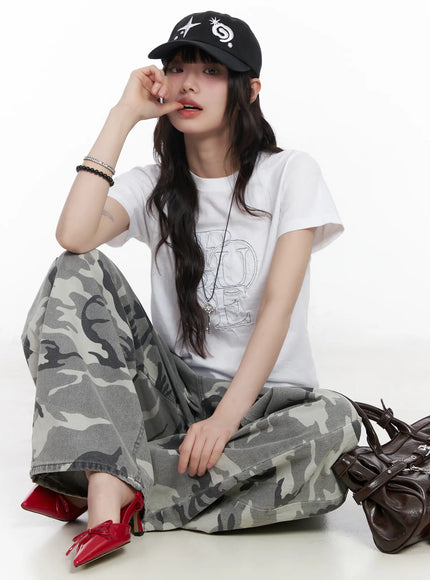 graphic-letter-short-sleeve-tee-cm526 / White