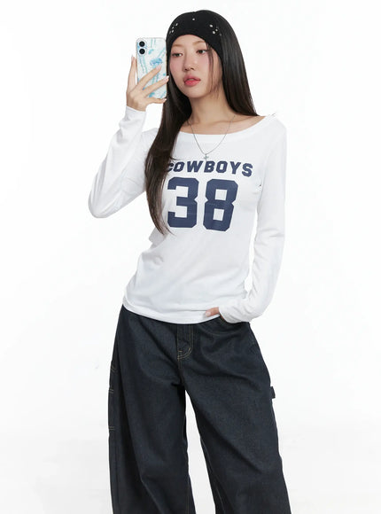 cowboys-graphic-long-sleeve-tee-cs503 / White