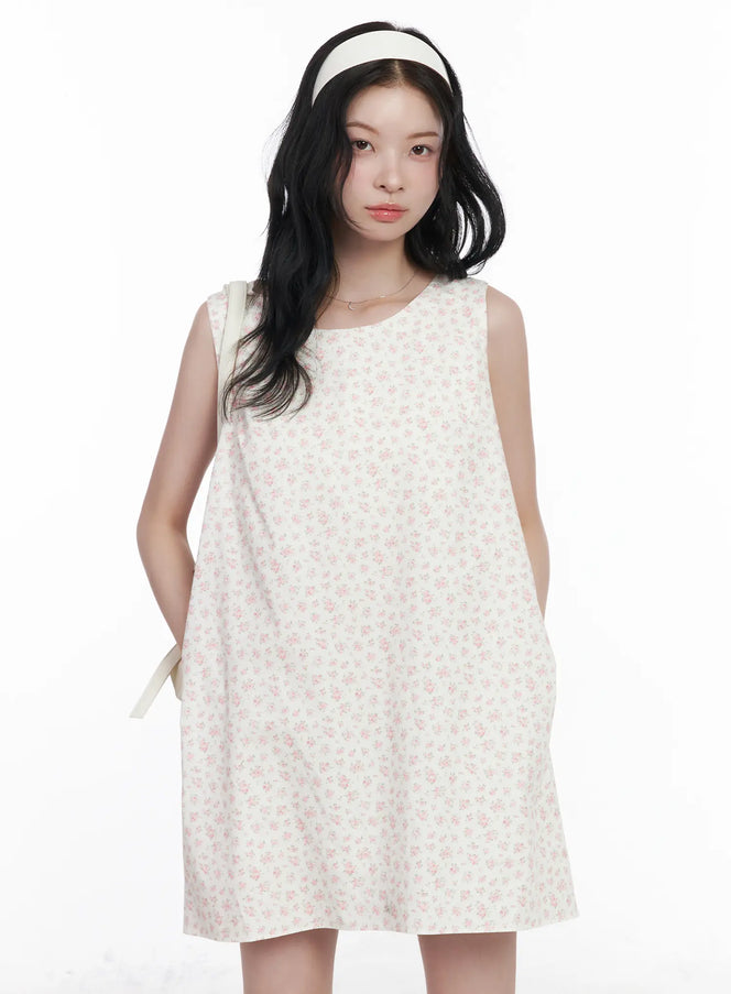 floral-a-line-mini-dress-ca509 / White