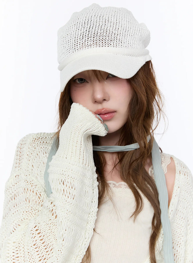 vintage-crochet-summer-hat-ca520 / White