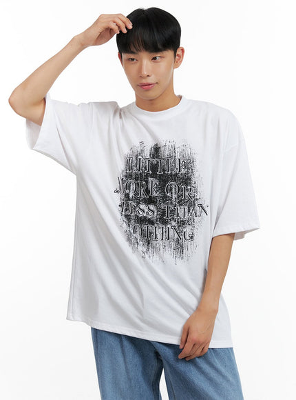 mens-graphic-cotton-oversize-t-shirt-cl429 / White