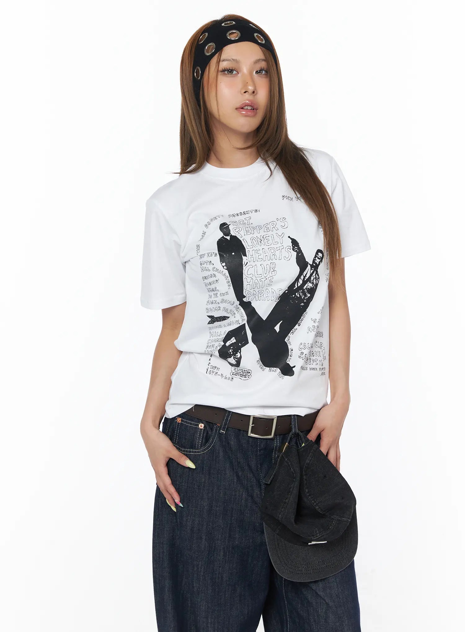 graphic-print-oversized-t-shirt-cu502 / White
