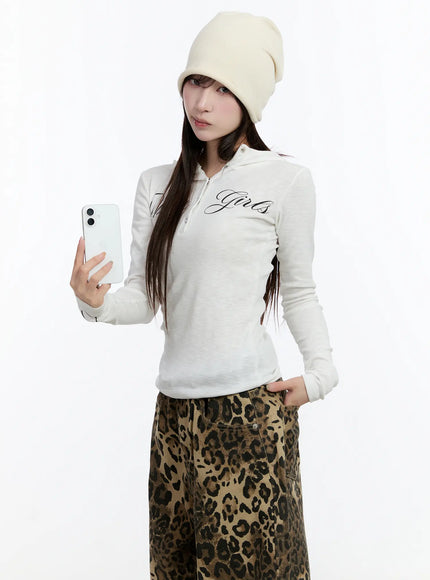 slim-fit-printed-hoodie-cn524 / White
