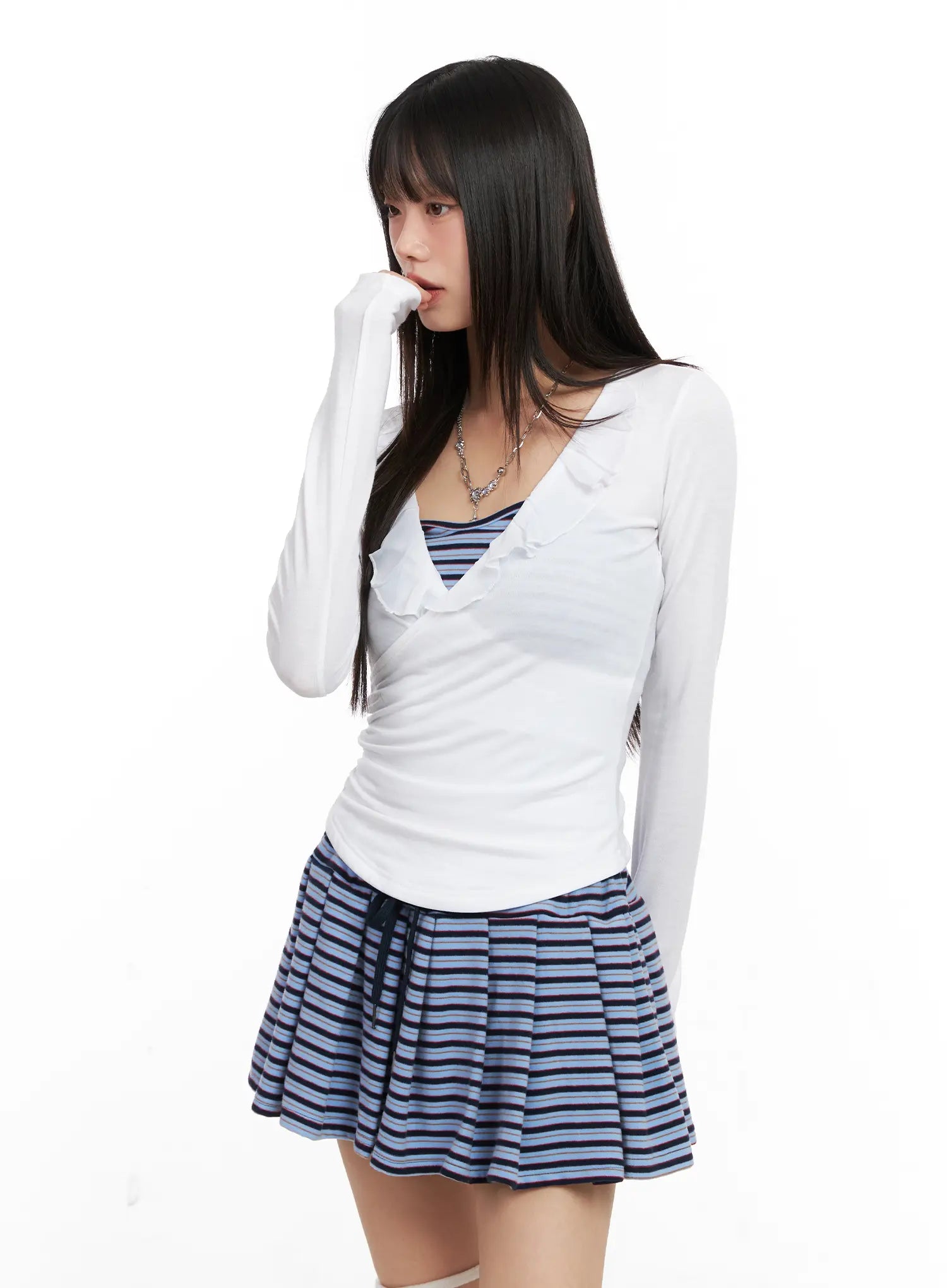 ruffled-v-neck-chiffon-top-cn520