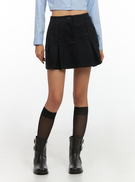 pocket-pleated-cargo-mini-skirt-is427