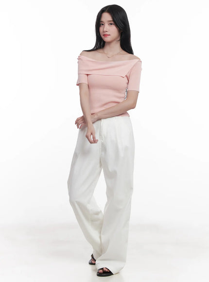 off-shoulder-asymmetric-short-sleeve-sweater-cu525