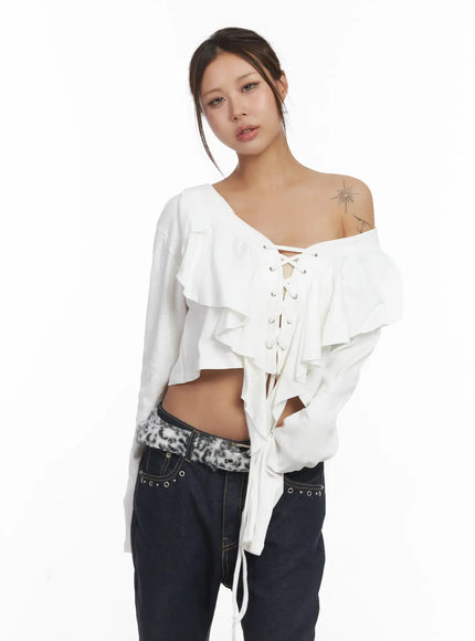 ruffle-v-neck-cardigan-cj512