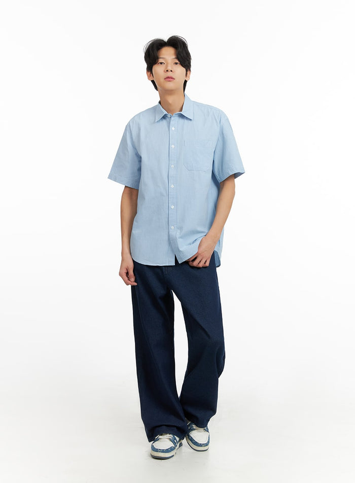 mens-denim-short-sleeve-buttoned-shirt-ia402