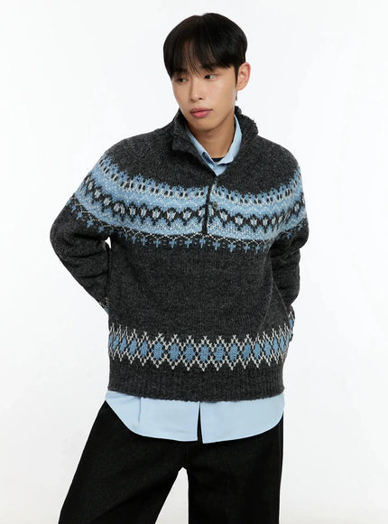 mens-patterned-high-neck-quarter-knit-sweater-in525