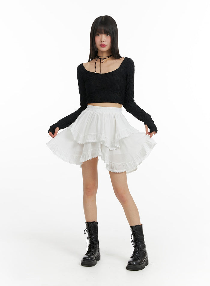 frill-banded-lace-mini-skirt-cf422