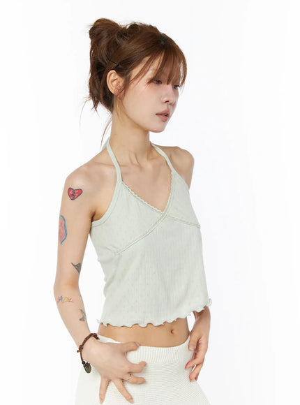 lace-trim-halter-sleeveless-top-cy527