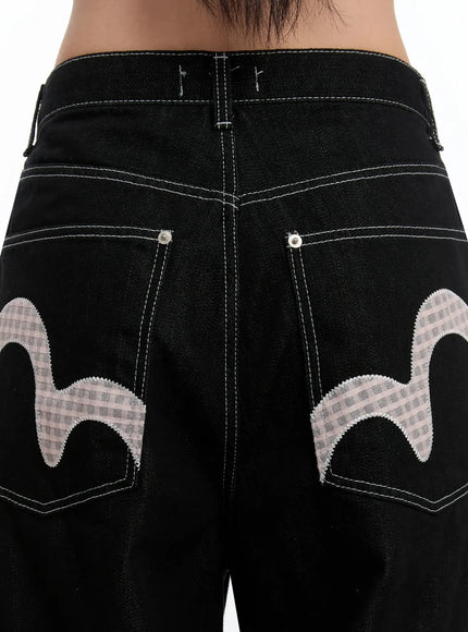 kacey-plaid-stitched-back-pocket-baggy-jeans-im513