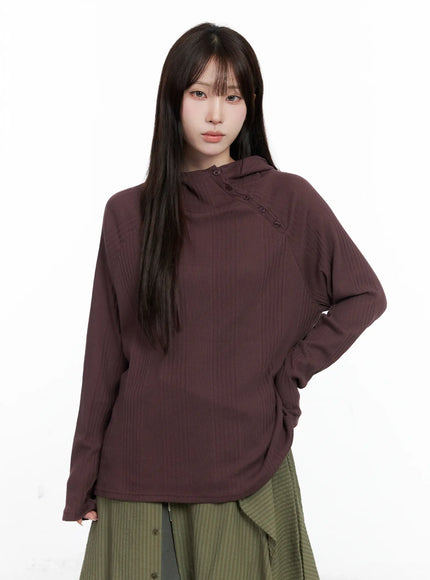 shirred-button-hoodie-co520