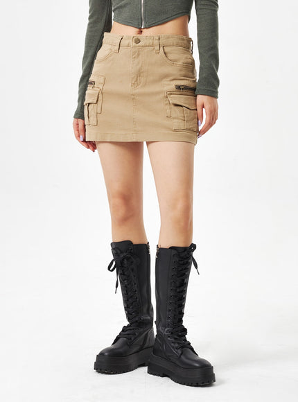 Mid-Rise Cargo Mini Skirt CA313