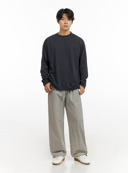 mens-loose-round-neck-long-sleeve-dark-gray-ig409