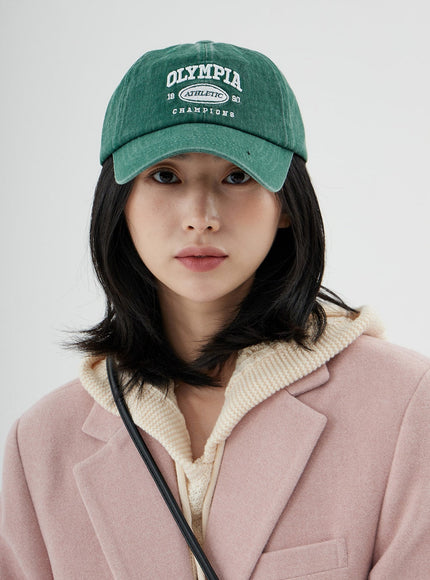 Olympia Lettering Print Baseball Cap ON09