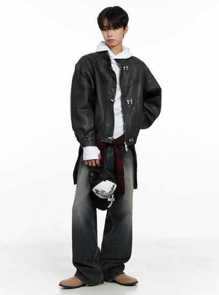 mens-faux-leather-toggle-buckle-jacket-io517