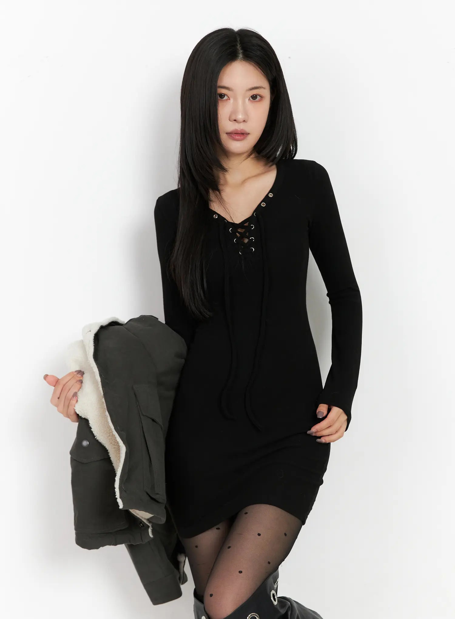 ribbed-lace-up-bodycon-mini-dress-cd508