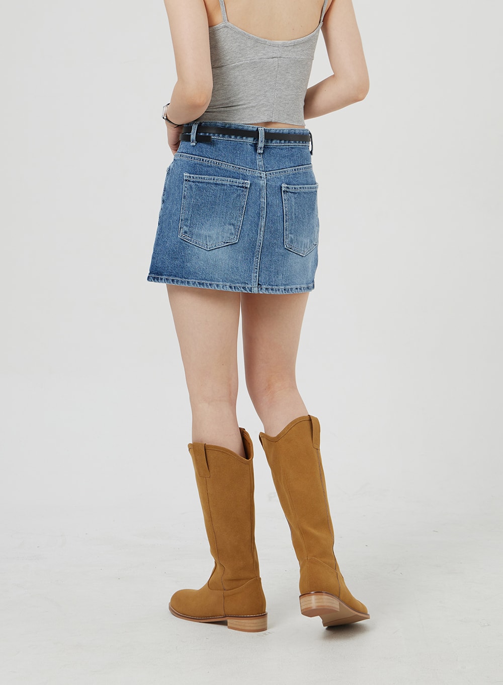 Mid-Rise Denim Mini Skirt OM303