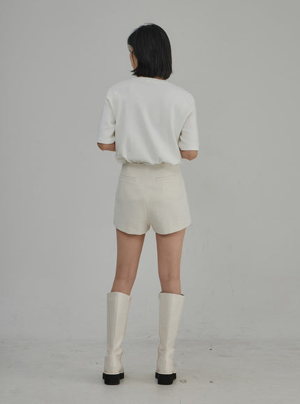 Tweed High Waist Shorts OJ304