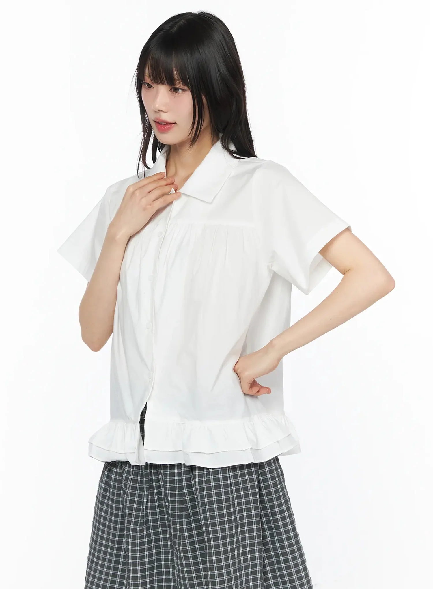 frill-flare-collar-blouse-iy525