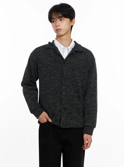 Men's Button-Up Collar Knit Cardigan IO516