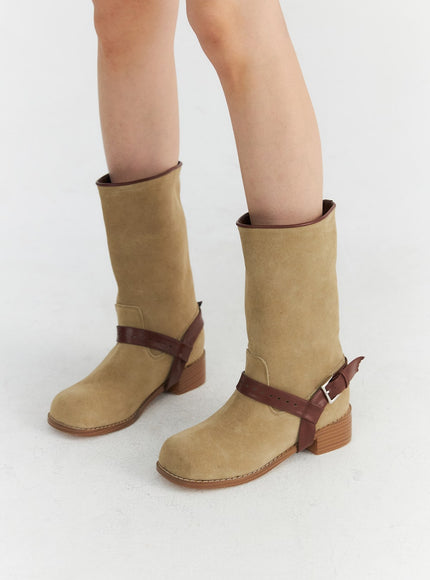 buckle-suede-middle-boots-co327