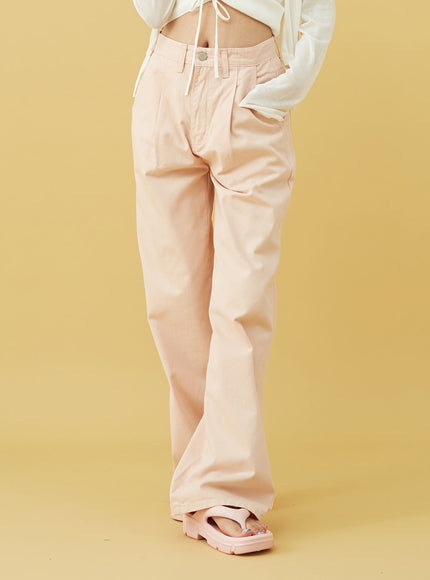 SIngle Pin-tuck Wide Cotton Pants BU13