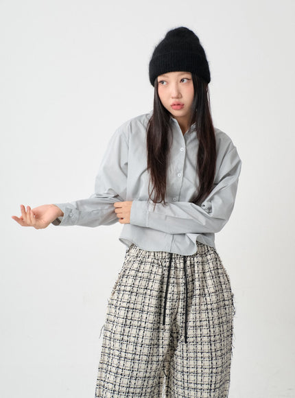 Cotton Cropped Long Sleeve T-Shirt IS15