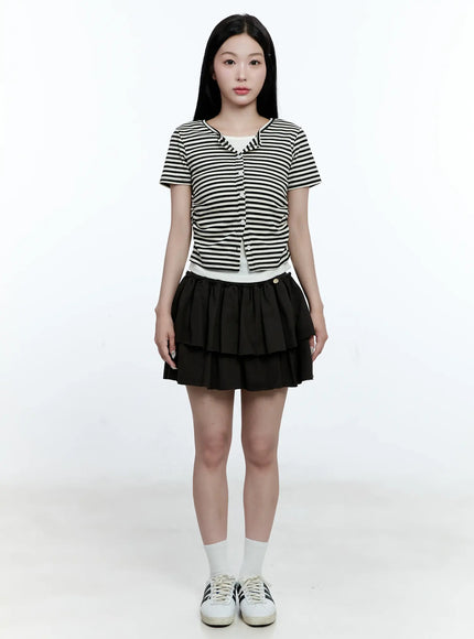 Striped Layered Cardigan CG513