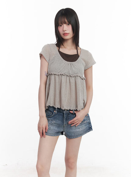 frill-half-sleeve-blouse-cu506