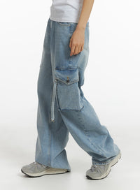 denim-pocket-cargo-wide-leg-jeans-cm407