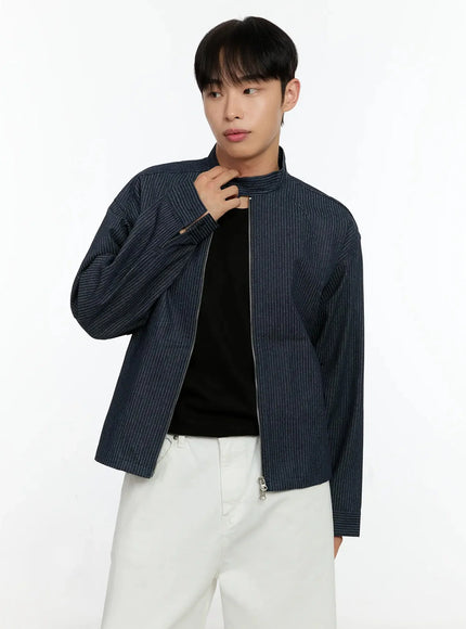 mens-striped-denim-band-collar-jacket-in525