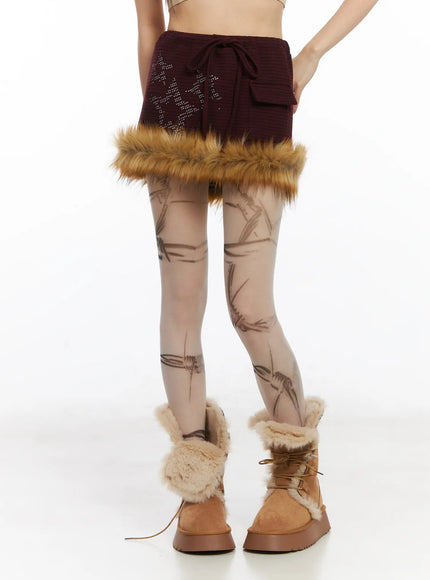 faux-fur-trim-mini-skirt-cd518