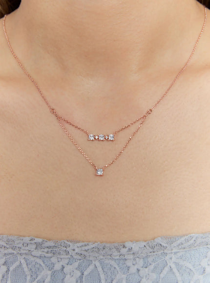 acc-trio-beadline-necklace-kc1008 / Rose gold