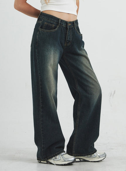 Low Rise Washing Wide Jeans CS14