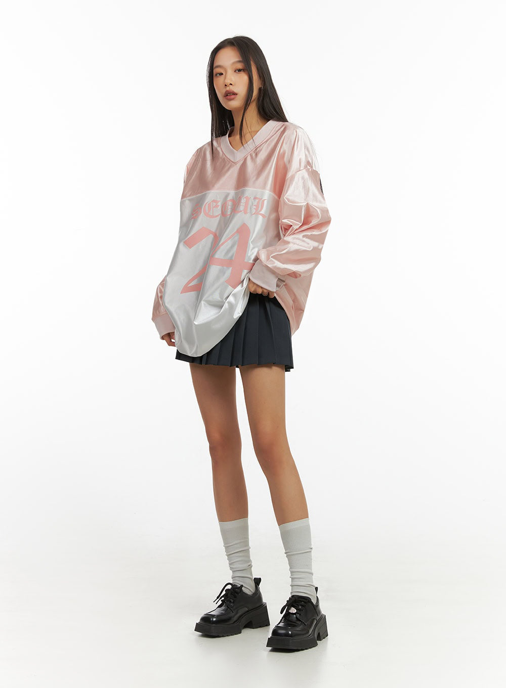 pink-lettered-poly-sweat-v-neck-hoodie-io409